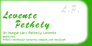 levente pethely business card